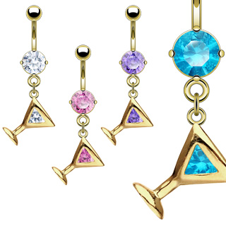 Piercing nombril Verre style Martini