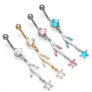 Piercing nombril vigne et �toile