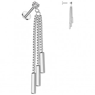 Piercing oreille acier  barettes suspendues (lobe, hlix, flat...)