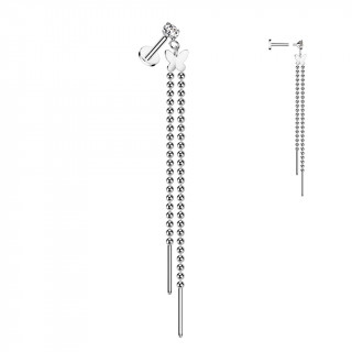 Piercing d'oreille � pendentif papillon et chaines de billes (h�lix, lobe...)