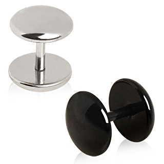 Piercing oreille style faux plug  disques convex