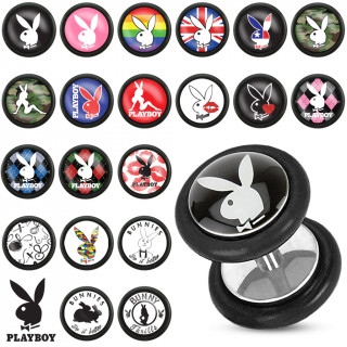 Piercing oreille style faux plug  avec logo Playboy