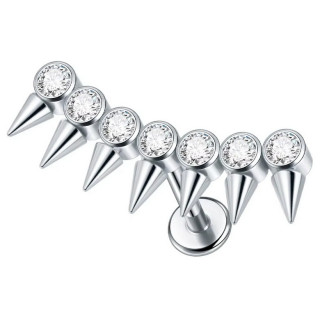 Piercing oreille Titane  arc de spikes et zirconiums (hlix, flat, conch...)