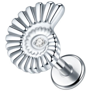 Piercing oreille Titane coquillage en spirale (lobe, tragus, hlix...)