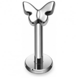 Piercing papillon en Titane  filetage interne (lvre et oreille)