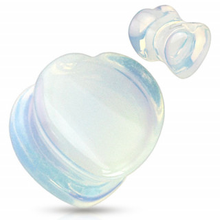 Piercing plug coeur scupt en Opalite