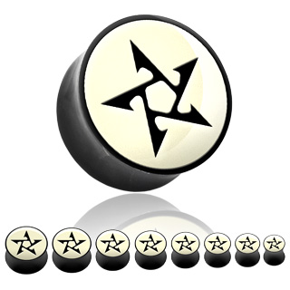 Piercing plug corne � �toile tribale