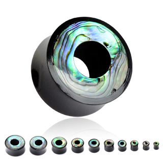 Piercing plug corne et nacre d'abalone