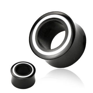 Piercing plug corne noire et os