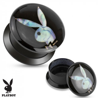 Piercing plug carteur  boite avec lapin Playboy en nacre