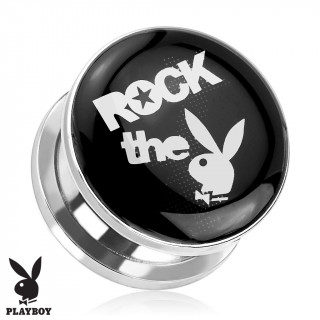 Piercing plug carteur en acier Playboy "Rock the Bunny"