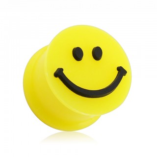 Piercing plug carteur jaune avec emoticone