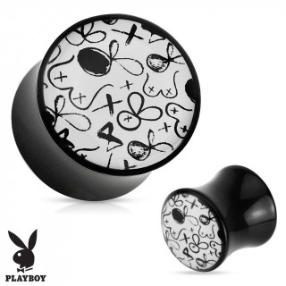 Piercing plug carteur Playboy avec gribouillage sexy