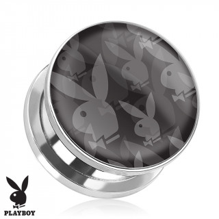 Piercing plug carteur Playboy en acier avec multiples lapins