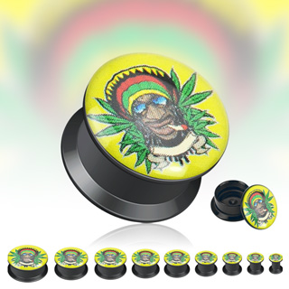Piercing plug logo Rasta cannabis