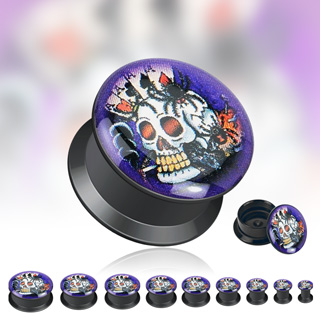 Piercing plug logo Squelette Poker