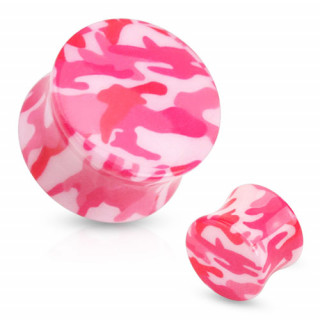 Piercing plug  motif camouflage arme rose