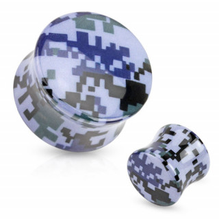 Piercing plug  motif camouflage pixlis arme de marine