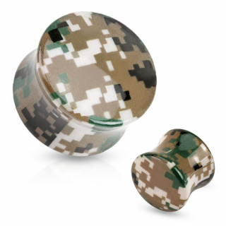 Piercing plug  motif camouflage pixlis arme de terre