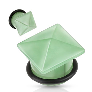 Piercing plug pierre semi-prcieuse Aventurine verte en pyramide