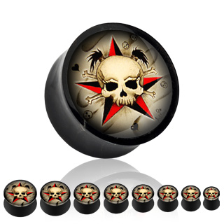 Piercing plug tte de mort sur toile