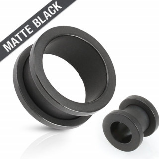 Piercing plug tunnel en acier noir mat