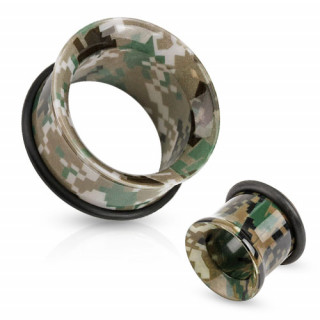 Piercing plug tunnel  motif camouflage arme de terre