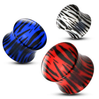 Piercing plug uni zébré
