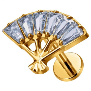 Piercing push-in dor� Eventail zirconiums (l�vre et oreille) en Titane