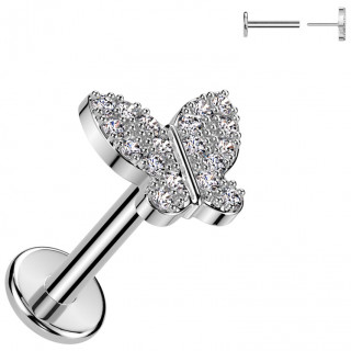 Piercing push-in  papillon chic zirconiums (lvre, narine, tragus, hlix...)