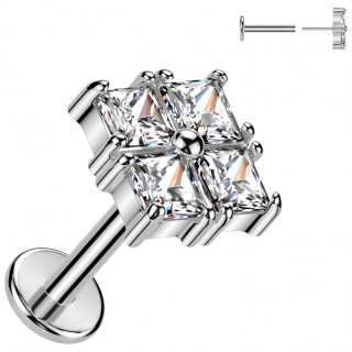 Piercing push-in  quatuor de zirconiums (lvre, narine, tragus, hlix...)