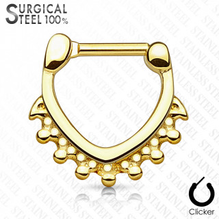 Piercing septum dor en acier  triangle perl