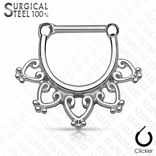 Piercing septum en acier  coeurs ouverts