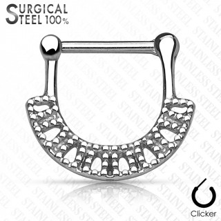 Piercing septum en acier style antique