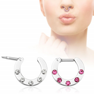 Piercing septum en forme de fer  cheval porte-bonheur