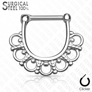 Piercing septum ventail tribal en acier