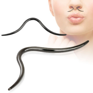 Piercing septum moustache noire