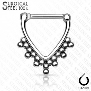 Piercing septum triangle perl en acier