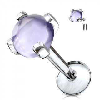 Piercing serti Amethyste (lvre, cartilage...)