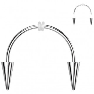 Piercing smiley "dents de vampire" en acier + orings