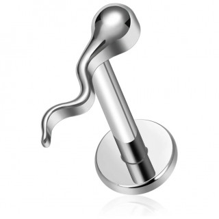 Piercing Spermatozode en Titane pour lvre et oreille ( filetage interne)