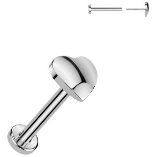 Piercing stud Titane push-in  petit coeur (narine, tragus, hlix...)