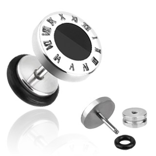 Piercing style faux plug  cadran chiffres romains