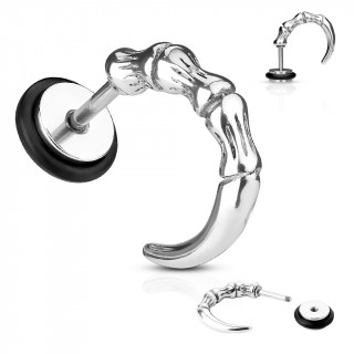 Piercing style faux plug doigt décharné acier