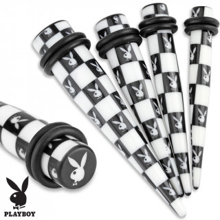 Piercing taper carteur  damier noir et blanc avec lapins Playboy