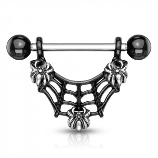 Piercing tton  araignes sur toile noire