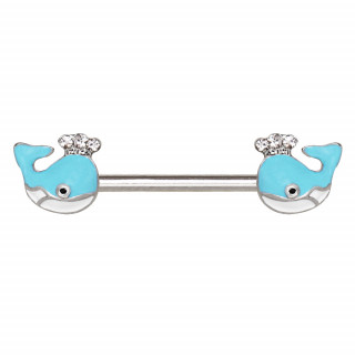 Piercing tton  baleines bleues couronnes