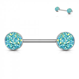 Piercing téton à druses rondes vertes