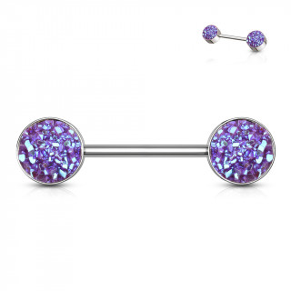 Piercing tton  druses rondes violettes