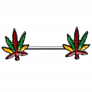 Piercing tton  feuilles de chanvre rasta